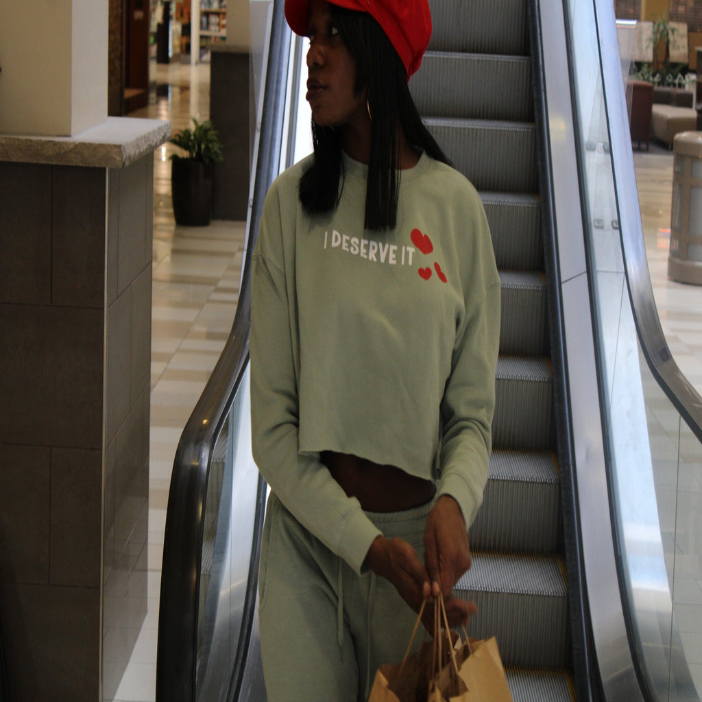 “Deserve It” Cropped Sweatshirt